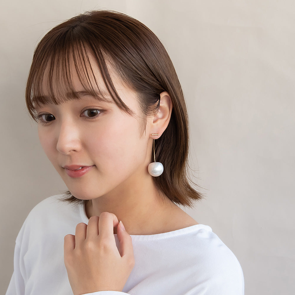 ピアス ニッケルフリー チェリー パール バックキャッチ スタッドピアス