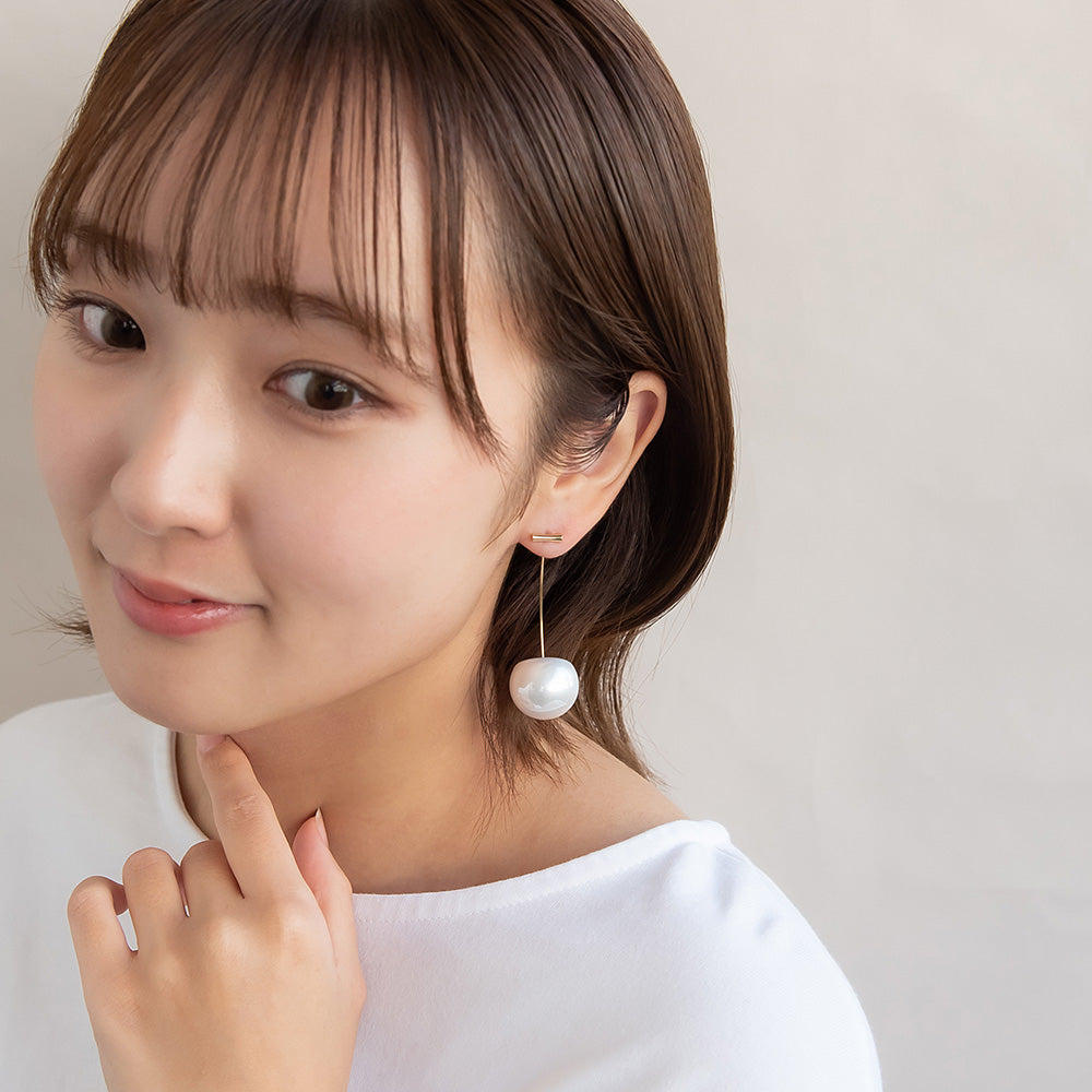 ピアス ニッケルフリー チェリー パール バックキャッチ スタッドピアス
