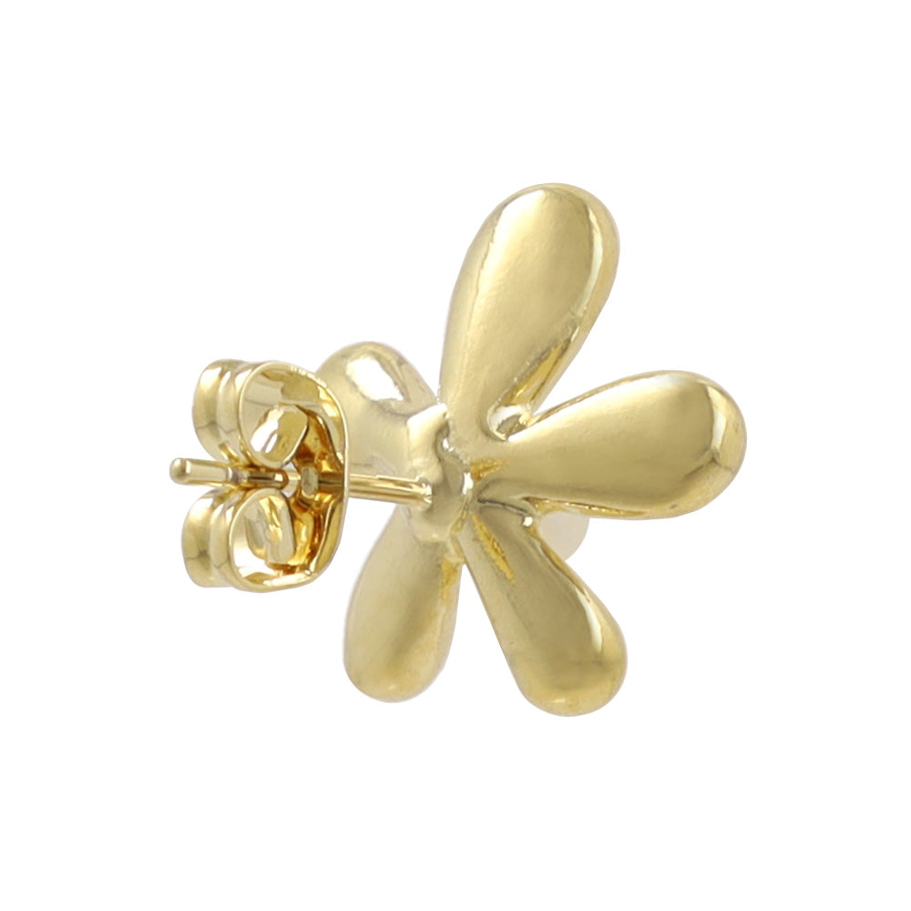 ピアス ニッケルフリー メタル フラワー パール ステンレスポスト スタッドピアス