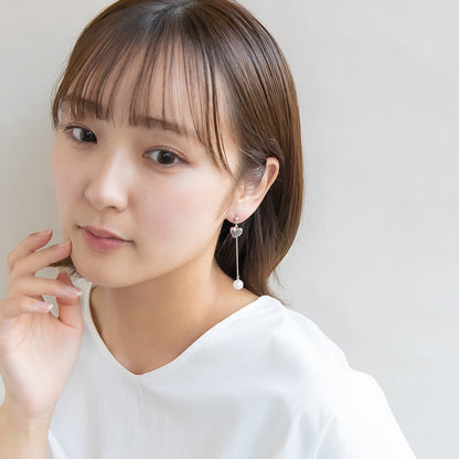ピアス ニッケルフリー メタル ハート パール ステンレスポスト スタッドピアス