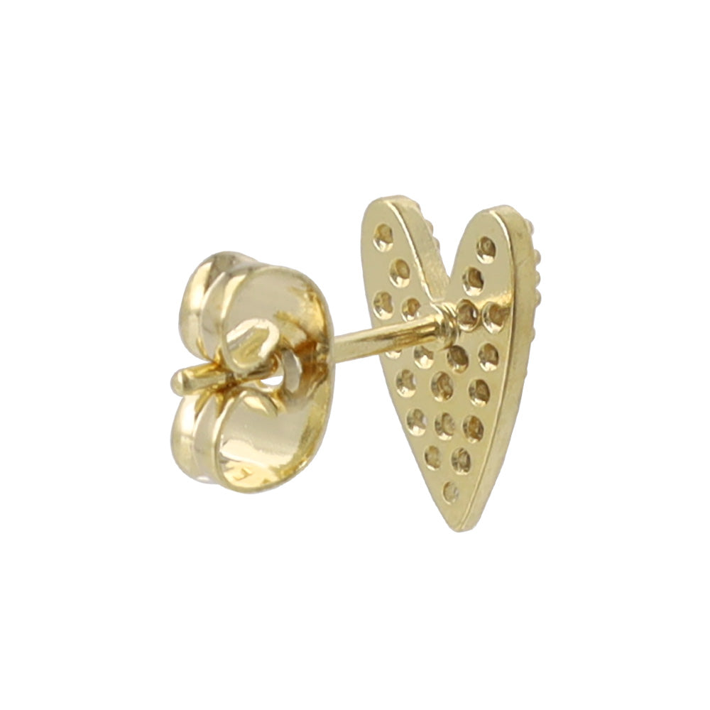 ピアス ニッケルフリー メタル ハート パヴェ キュービックジルコニア