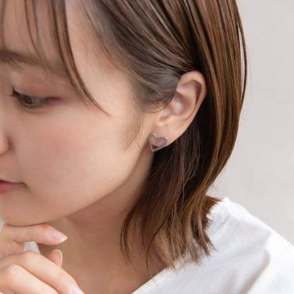 ピアス ニッケルフリー メタル ハート チタンポスト スタッドピアス