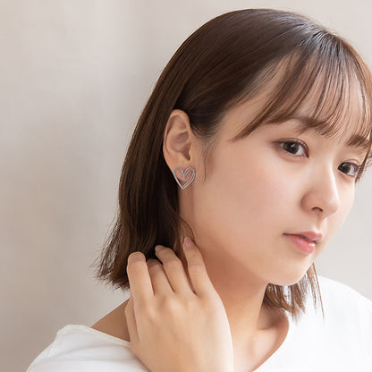 ピアス ニッケルフリー メタル ハート チタンポスト スタッドピアス