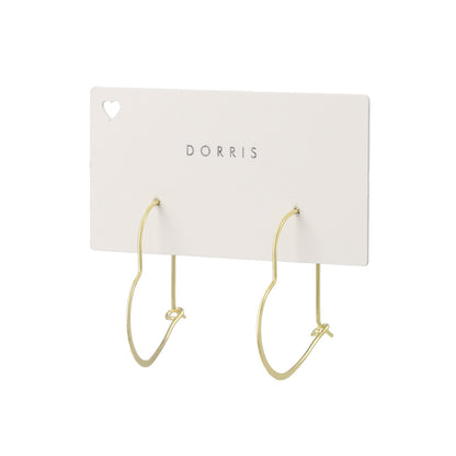 ピアス ニッケルフリー メタル ハート フープピアス