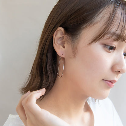 ピアス ニッケルフリー メタル ハート フープピアス