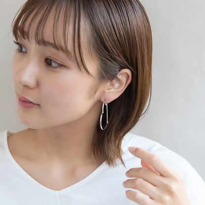 ピアス ニッケルフリー メタル ハート フープピアス