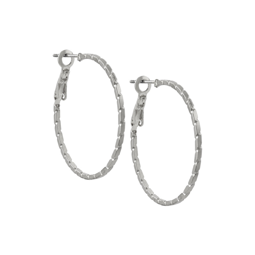 ピアス ニッケルフリー メタル ツイスト チタンポスト フープピアス