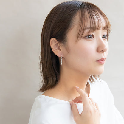 ピアス ニッケルフリー メタル ツイスト チタンポスト フープピアス