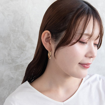 ピアス ニッケルフリー メタル クロス チタンポスト フープピアス