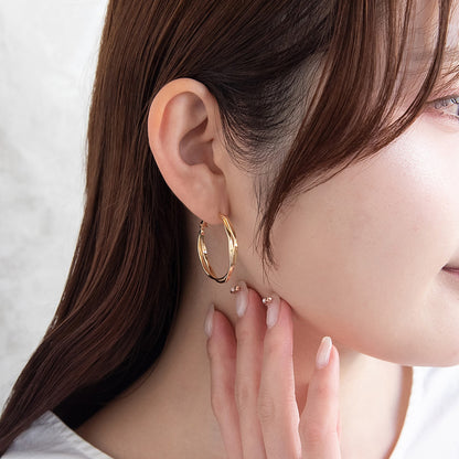 ピアス ニッケルフリー メタル クロス チタンポスト フープピアス