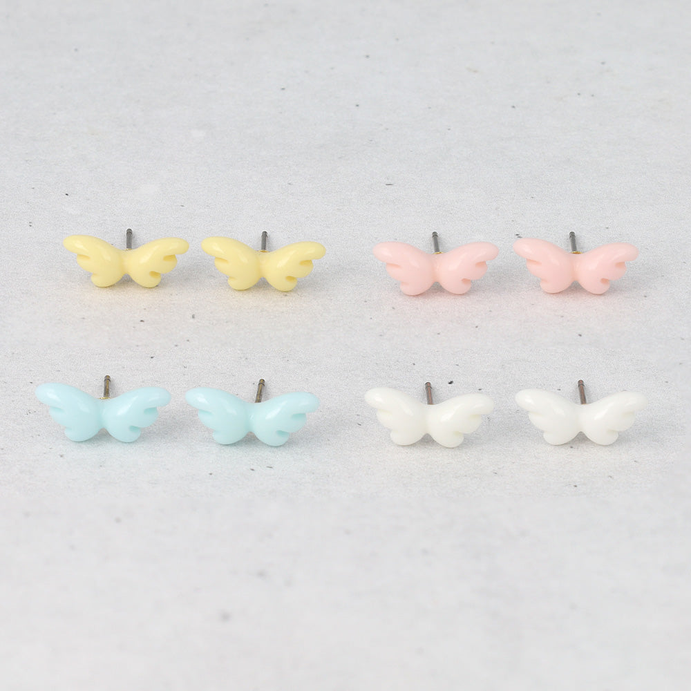 ピアス 天使の羽 翼 パステルカラー チタンポスト スタッドピアス