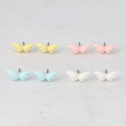 ピアス 天使の羽 翼 パステルカラー チタンポスト スタッドピアス