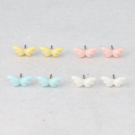 ピアス 天使の羽 翼 パステルカラー チタンポスト スタッドピアス