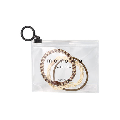 ヘアゴム monoiro カラー マルチ ツイスト 無地 3本セット クリアケース入り リングゴム