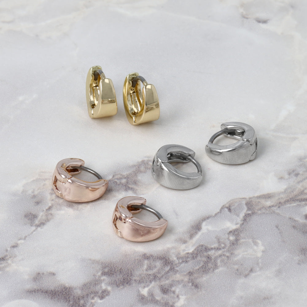 ピアス メタル ワイド ワンタッチ キャッチレス サージカルステンレスポスト フープピアス