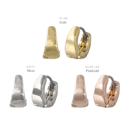 ピアス メタル ワイド ワンタッチ キャッチレス サージカルステンレスポスト フープピアス