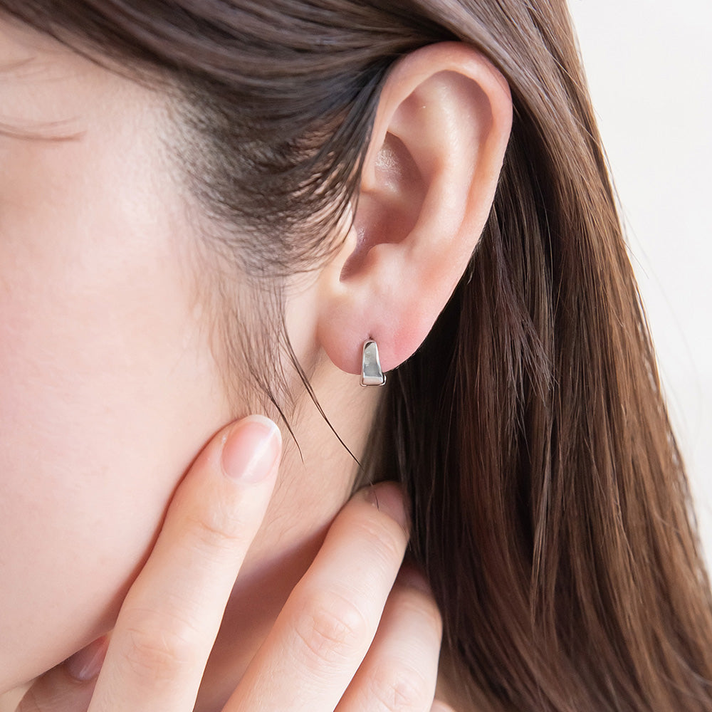 ピアス メタル ワイド ワンタッチ キャッチレス サージカルステンレス