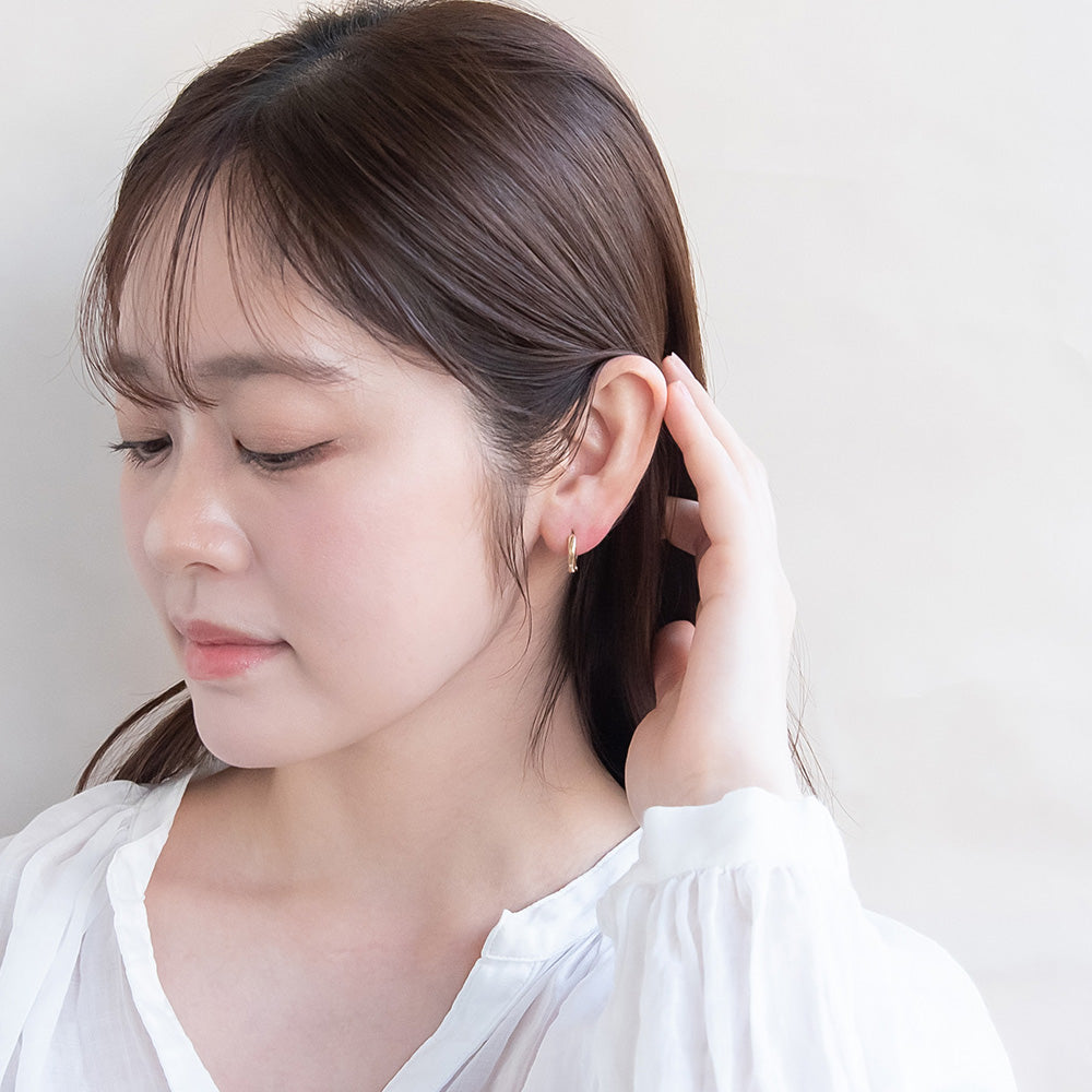 ピアス メタル 丸甲 ワンタッチ キャッチレス サージカルステンレスポスト フープピアス