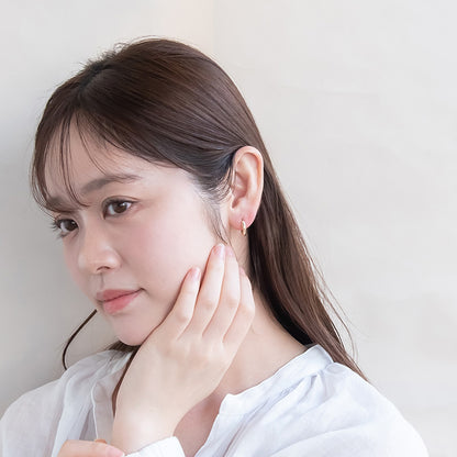ピアス メタル 丸甲 ワンタッチ キャッチレス サージカルステンレスポスト フープピアス