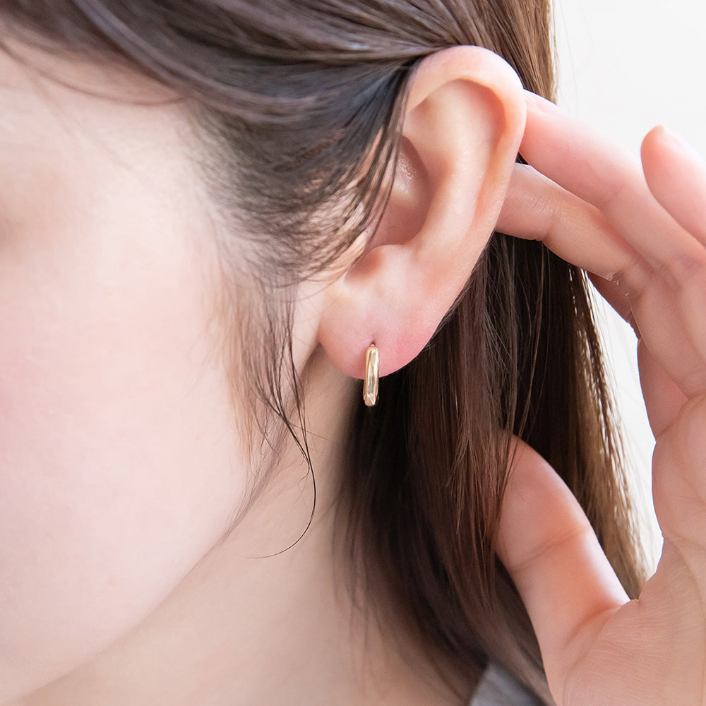 ピアス メタル 丸甲 ワンタッチ キャッチレス サージカルステンレスポスト フープピアス
