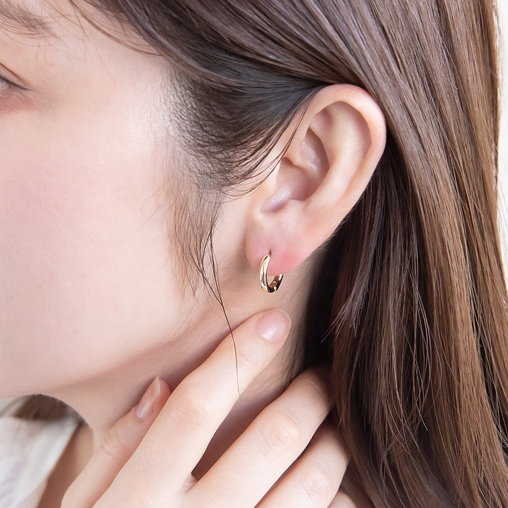 ピアス メタル 丸甲 ワンタッチ キャッチレス サージカルステンレスポスト フープピアス