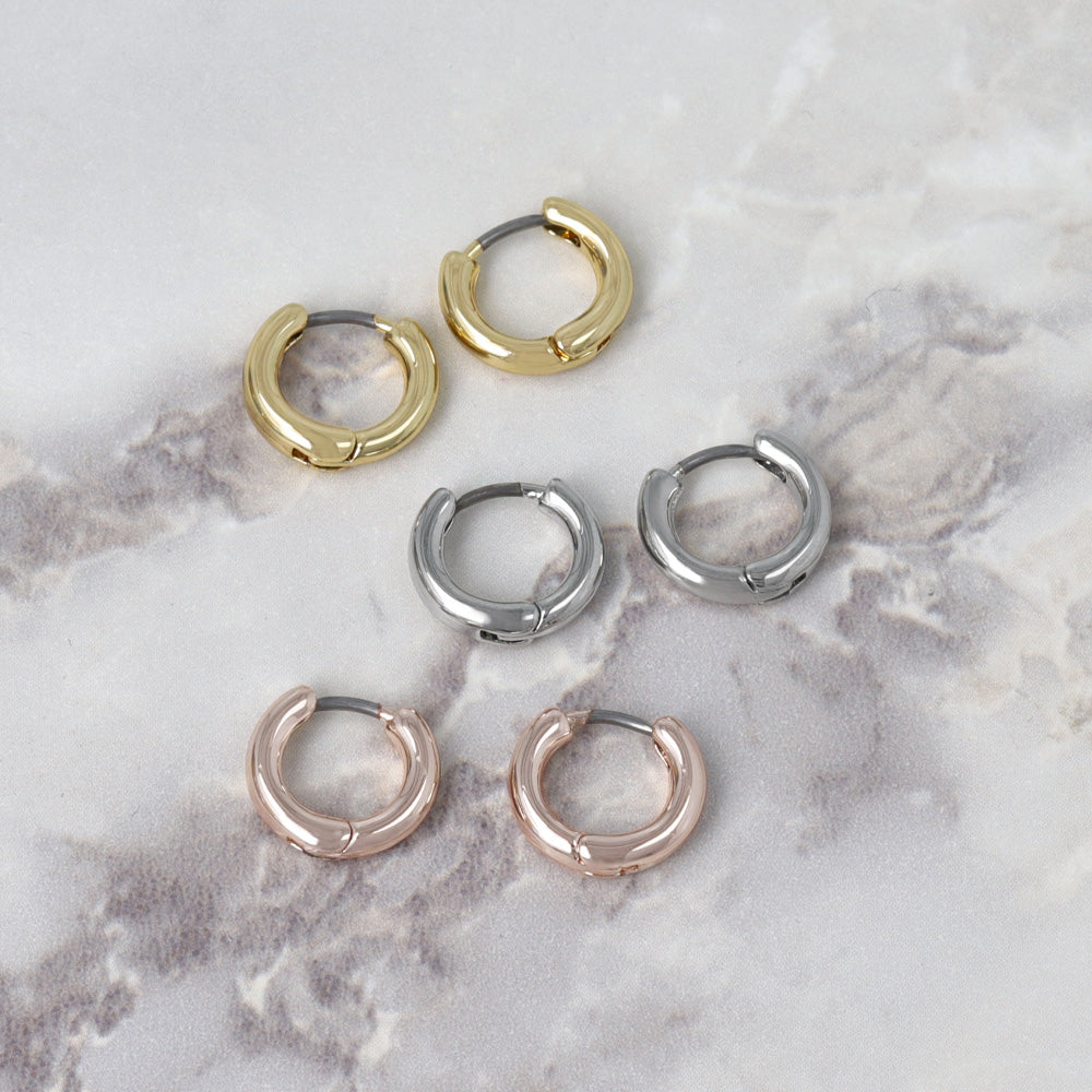 ピアス メタル 丸甲 ワンタッチ キャッチレス サージカルステンレスポスト フープピアス