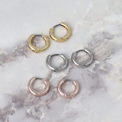 ピアス メタル 丸甲 ワンタッチ キャッチレス サージカルステンレスポスト フープピアス