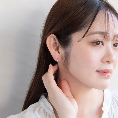 ピアス メタル 丸甲 ワンタッチ キャッチレス サージカルステンレスポスト フープピアス