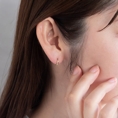 ピアス メタル 丸甲 ワンタッチ キャッチレス サージカルステンレスポスト フープピアス