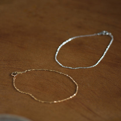 【elaia/エライア】 ブレスレット Silver925/K14ゴールドフィルド オーバル チェーンブレスレット オリジナルボックス/巾着付き