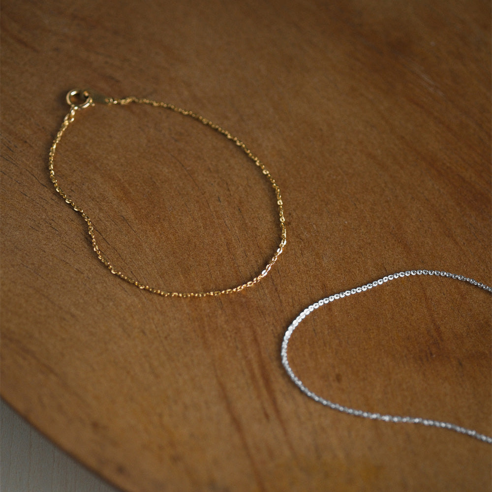 【elaia/エライア】 ブレスレット Silver925/K14ゴールドフィルド オーバル チェーンブレスレット オリジナルボックス/巾着付き