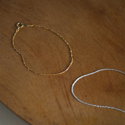 【elaia/エライア】 ブレスレット Silver925/K14ゴールドフィルド オーバル チェーンブレスレット オリジナルボックス/巾着付き