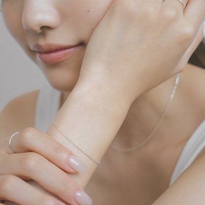 【elaia/エライア】 ブレスレット Silver925/K14ゴールドフィルド オーバル チェーンブレスレット オリジナルボックス/巾着付き