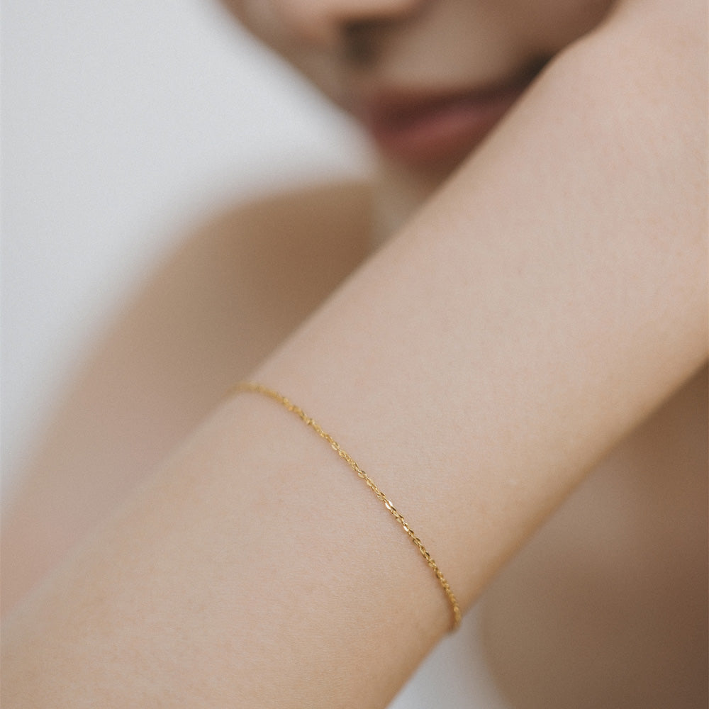 【elaia/エライア】 ブレスレット Silver925/K14ゴールドフィルド オーバル チェーンブレスレット オリジナルボックス/巾着付き