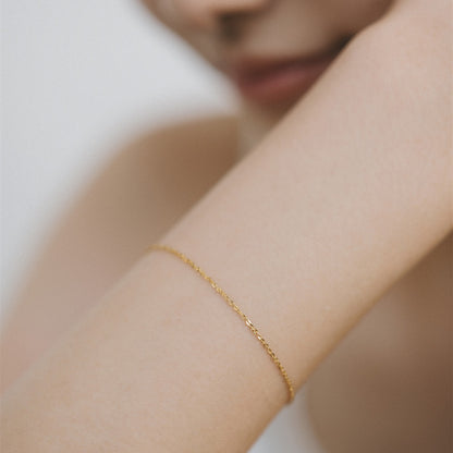 【elaia/エライア】 ブレスレット Silver925/K14ゴールドフィルド オーバル チェーンブレスレット オリジナルボックス/巾着付き