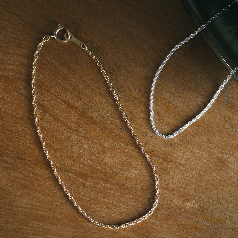 【elaia/エライア】 ブレスレット Silver925/K14ゴールドフィルド ツイスト チェーンブレスレット オリジナルボックス/巾着付き