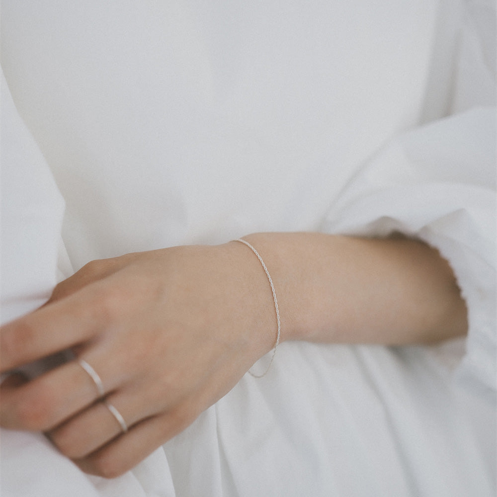 【elaia/エライア】 ブレスレット Silver925/K14ゴールドフィルド ツイスト チェーンブレスレット オリジナルボックス/巾着付き