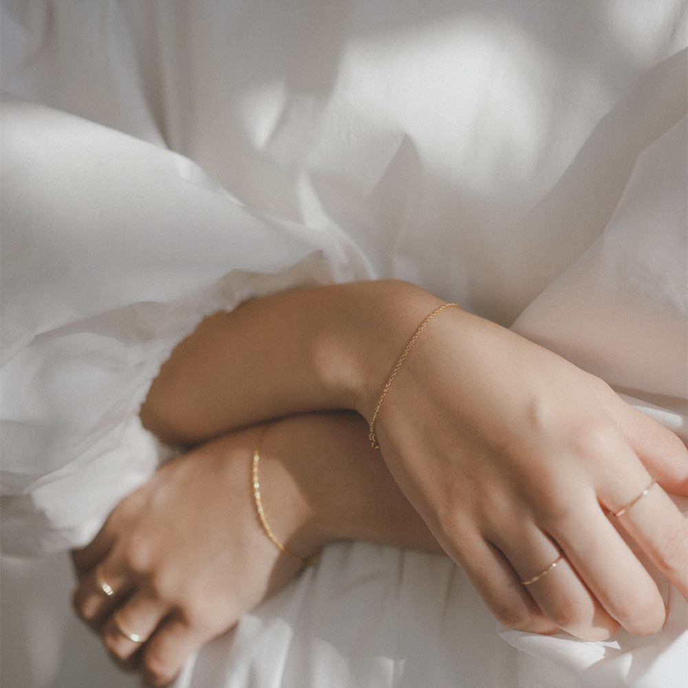 【elaia/エライア】 ブレスレット Silver925/K14ゴールドフィルド ツイスト チェーンブレスレット オリジナルボックス/巾着付き