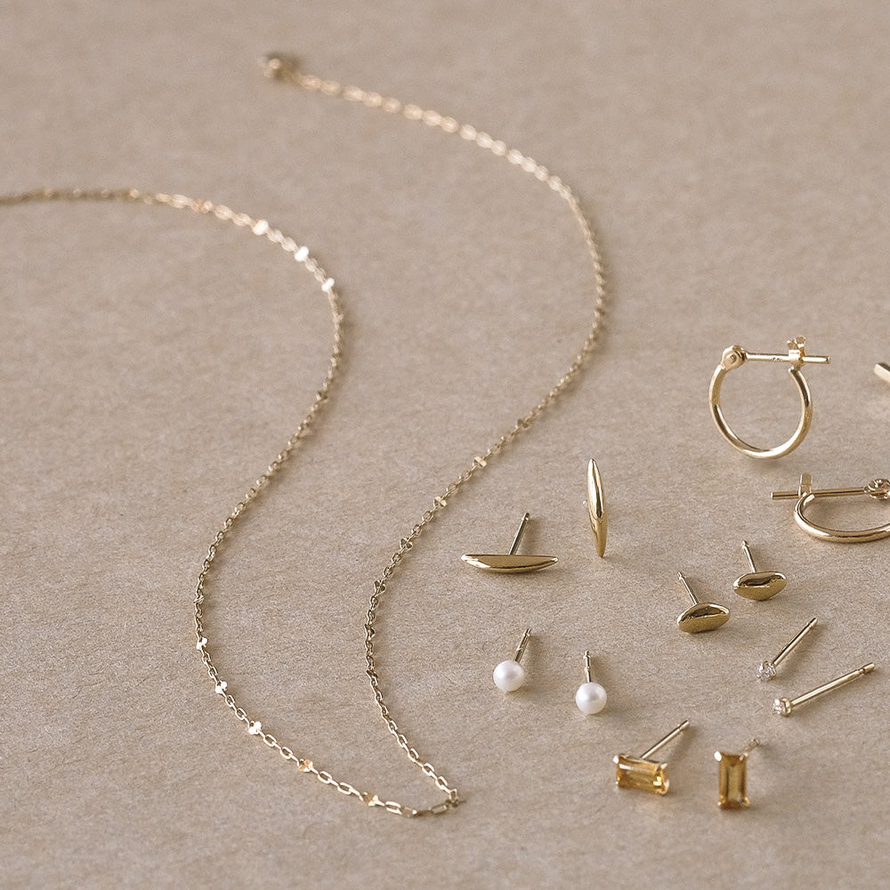 【elaia】ネックレス K10 ショートネックレス オリジナルボックス/巾着付き