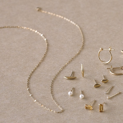 【elaia】ネックレス K10 ショートネックレス オリジナルボックス/巾着付き