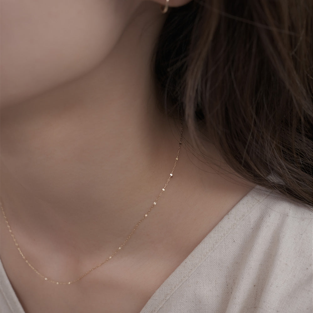 【elaia】ネックレス K10 ショートネックレス オリジナルボックス/巾着付き