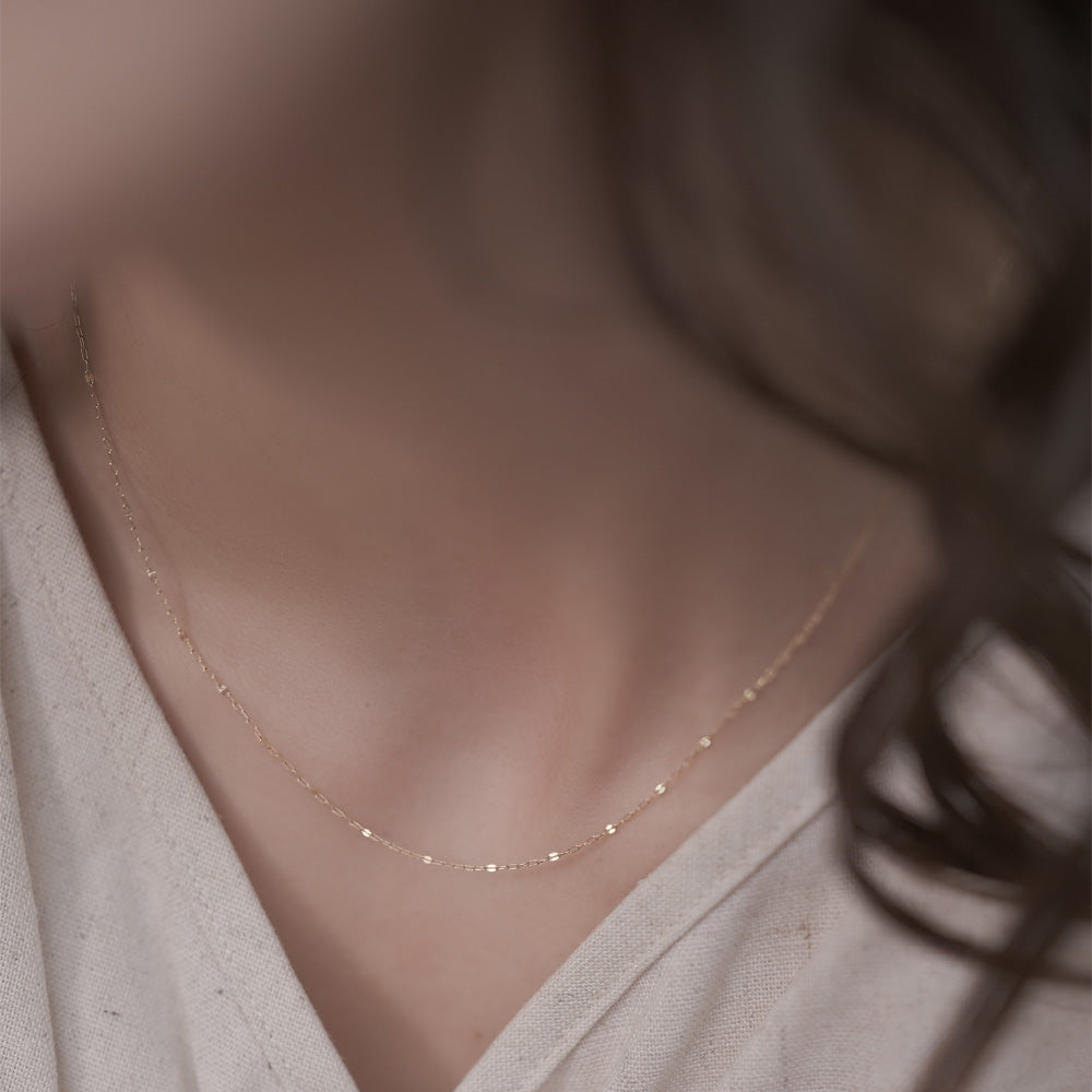 【elaia】ネックレス K10 ショートネックレス オリジナルボックス/巾着付き