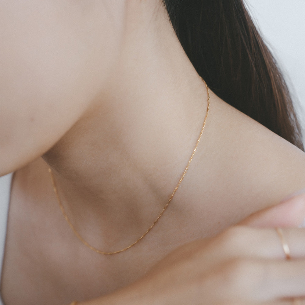 elaia/エライア】 ネックレス K14ゴールドフィルド ツイストチェーン