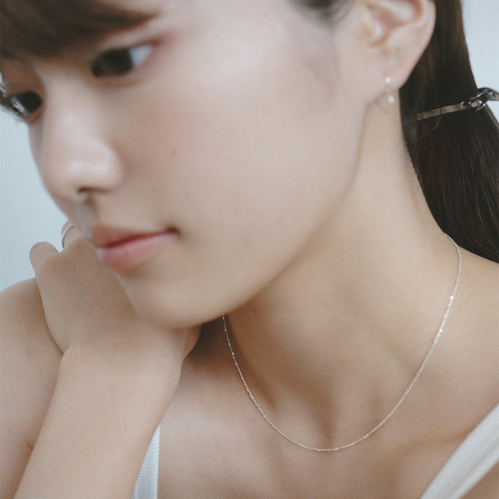 【elaia/エライア】 ネックレス Silver925 オーバルチェーン ショートネックレス オリジナルボックス/巾着付き