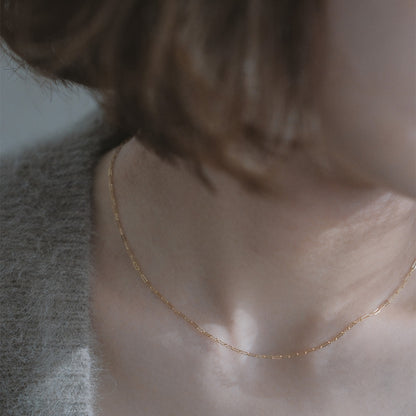 【elaia/エライア】ネックレス K14ゴールドフィルド クラウドチェーン ショートネックレス オリジナルボックス/巾着付き