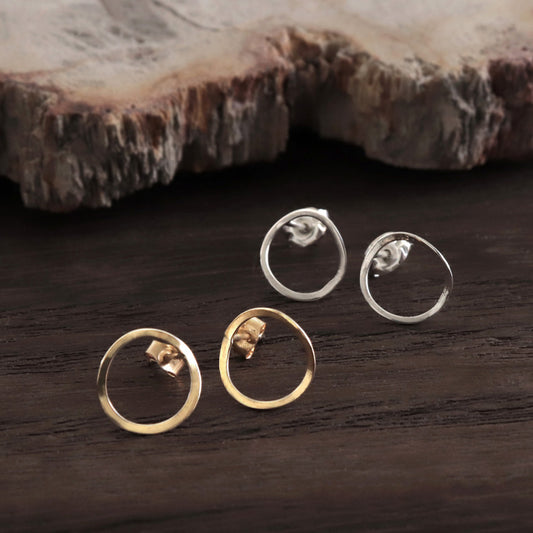 【elaia】ピアス メタル サークル スタッドピアス オリジナルボックス/巾着付き