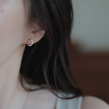 【elaia】ピアス メタル サークル スタッドピアス オリジナルボックス/巾着付き