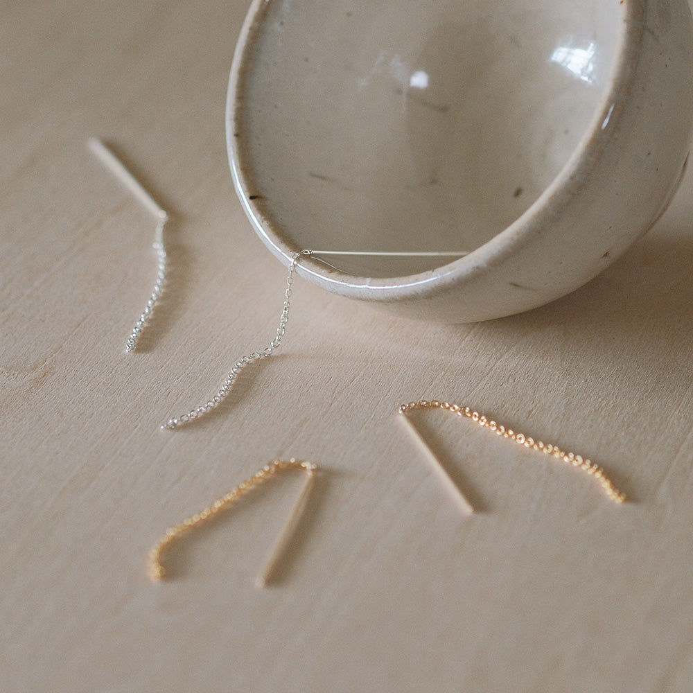 【elaia/エライア】ピアス メタル チェーン アメリカンピアス オリジナルボックス/巾着付き