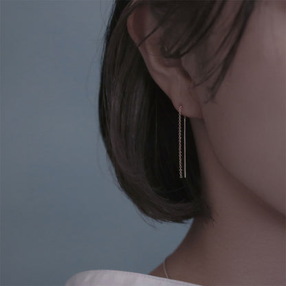 【elaia】ピアス メタル チェーン Silver925 アメリカンピアス オリジナルボックス/巾着付き