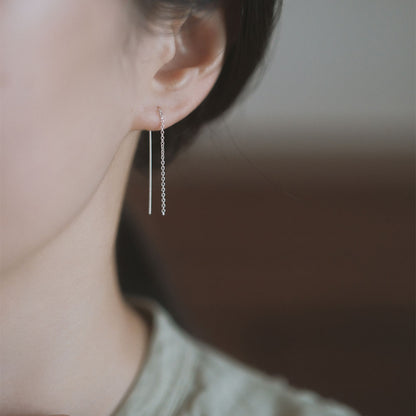 【elaia】ピアス メタル チェーン Silver925 アメリカンピアス オリジナルボックス/巾着付き